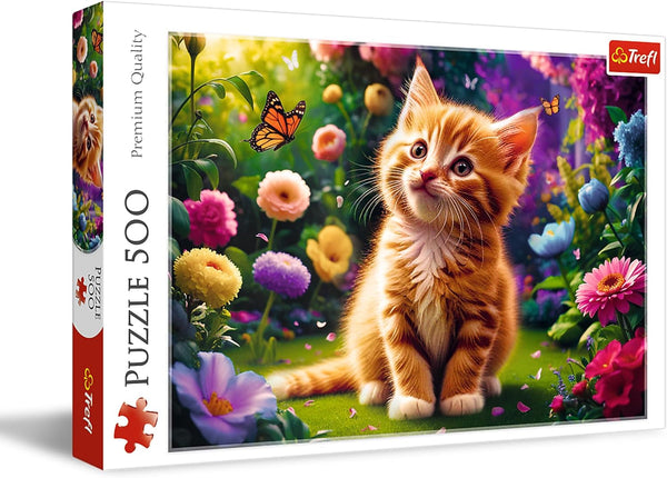 Trefl - Pisica drăguță - Puzzle 500 elemente - Diy Puzzle cu animale, divertisment creativ, distracție, puzzle clasic pentru adulți și copii de la 10 ani în sus