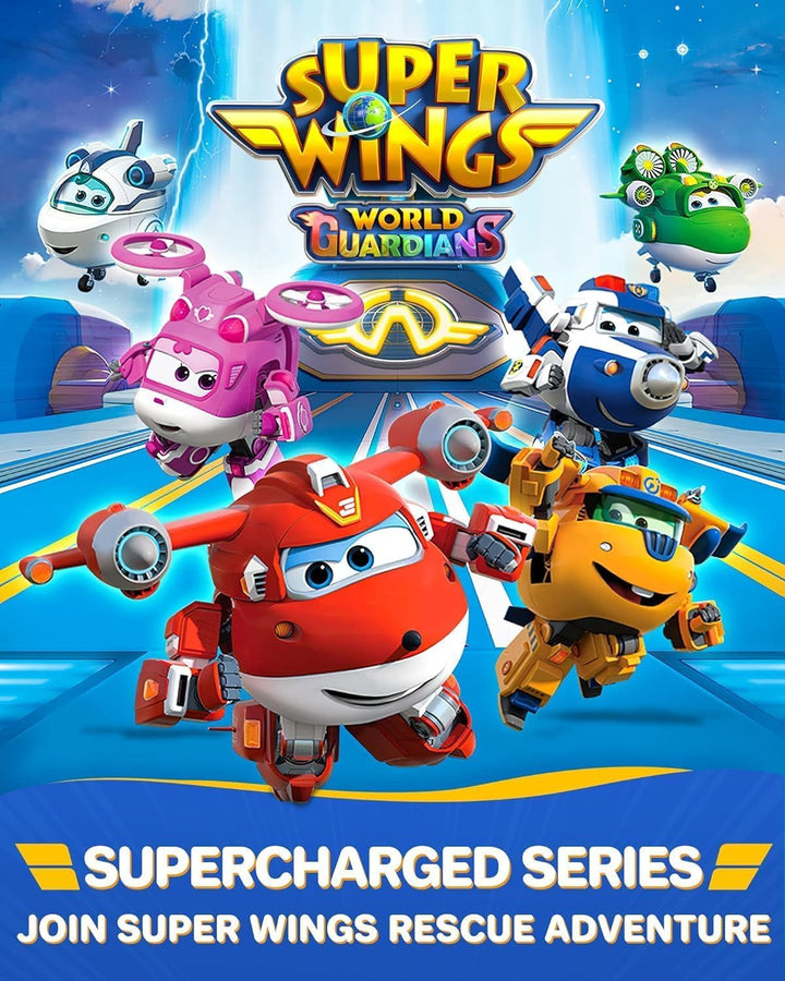 Auldey EU740283 Super Wings Transformer Figura JETT Supercharge 12 Cm, Colorat