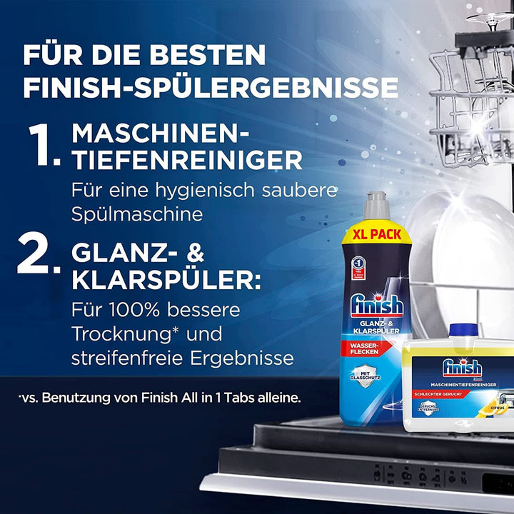 Finish Deep Machine Cleaner Citrus - detergent lichid pentru mașini împotriva calcarului și grăsimii pentru o mașină de spălat vase curată - pachet economic