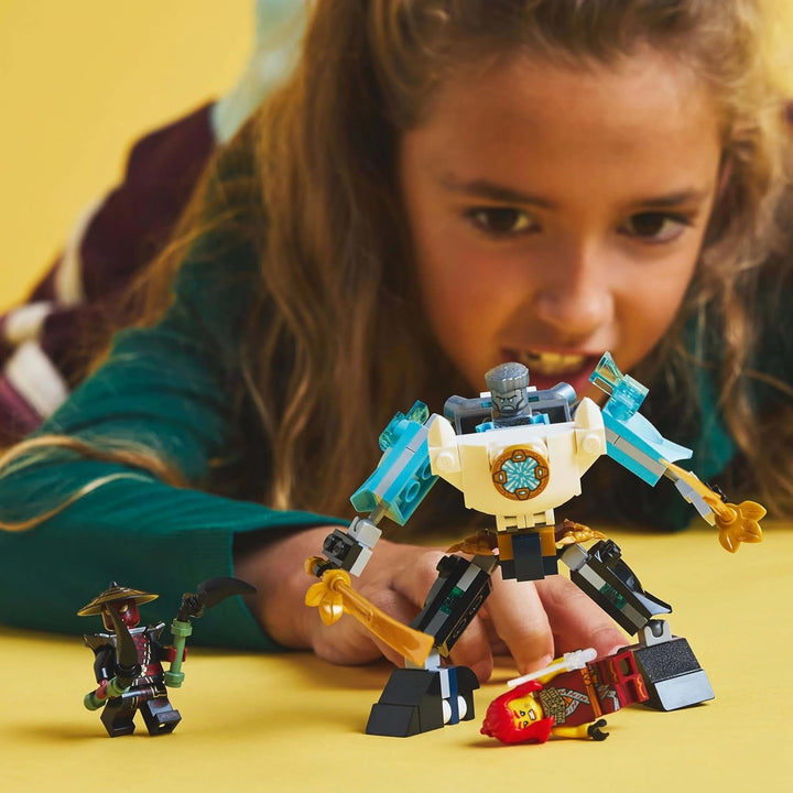 LEGO NINJAGO Zane's Action Mech - Jucărie ninja cu 3 minifigurine pentru jocuri de rol - Set mic de construit și jucat pentru copii - Idee de cadou pentru băieți și fete de la 6 ani 71827