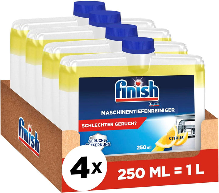 Finish Deep Machine Cleaner Citrus - detergent lichid pentru mașini împotriva calcarului și grăsimii pentru o mașină de spălat vase curată - pachet economic