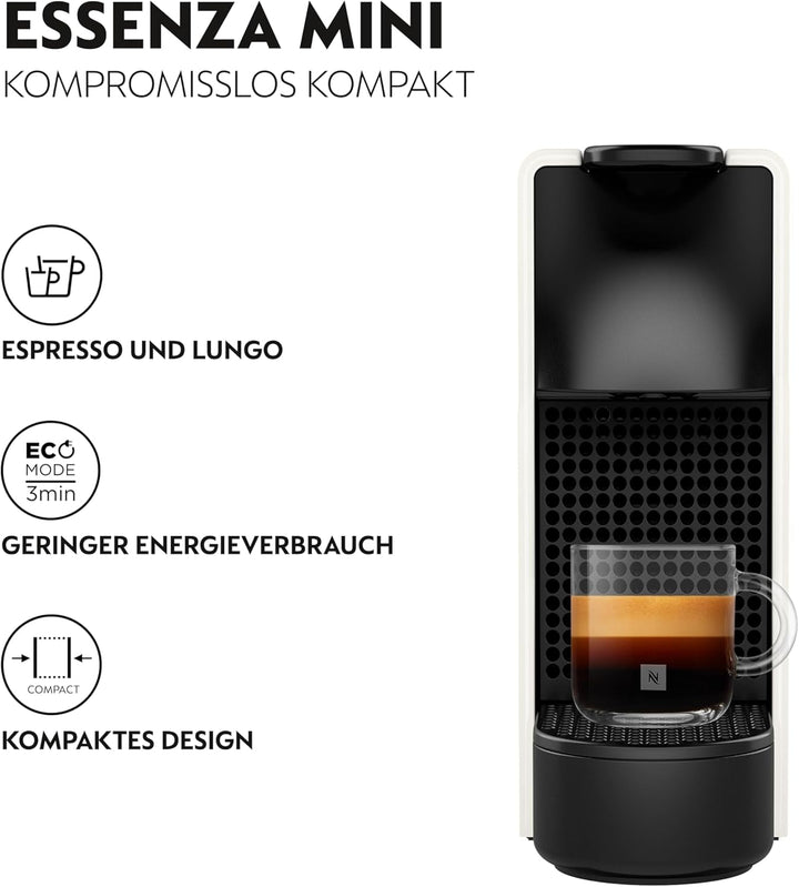Nespresso Krups XN1101 Essenza Mini mașină de capsule de cafea, 1260W, alb, 0,7 litri