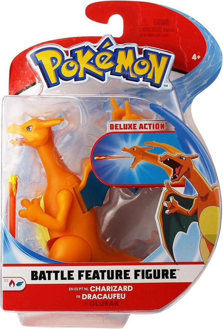 Pokémon PKW0368 - Battle Feature Figure - Glurak, figură mobilă oficială, 11,5 cm