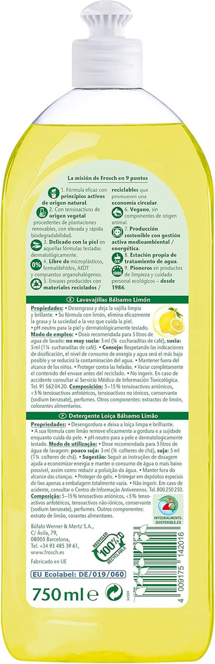 Lichid pentru clătirea mâinilor, degresează și protejează pielea, testat dermatologic, 10 x 750 ml