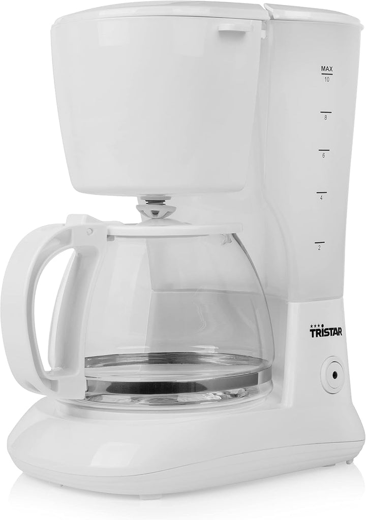 Cafetieră Tristar cu capacitate de 1,25 litri - Pentru 10-12 cești, de asemenea, pentru camping, alb, CM-1252