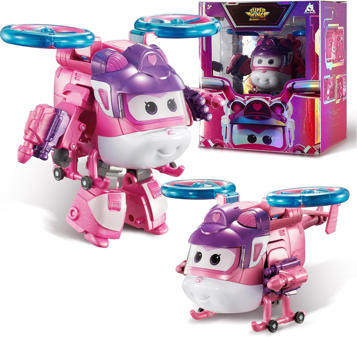 Auldey EU740283 Super Wings Transformer Figura JETT Supercharge 12 Cm, Colorat