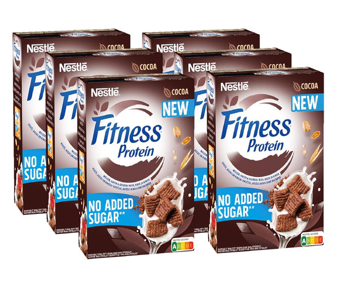 Nestlé FITNESS Protein Cocoa No Added Sugar Cerealien, Knusprige Vollkorn Flakes Mit Leckerem Kakaogeschmack, 6Er Pack (6 X 310G)