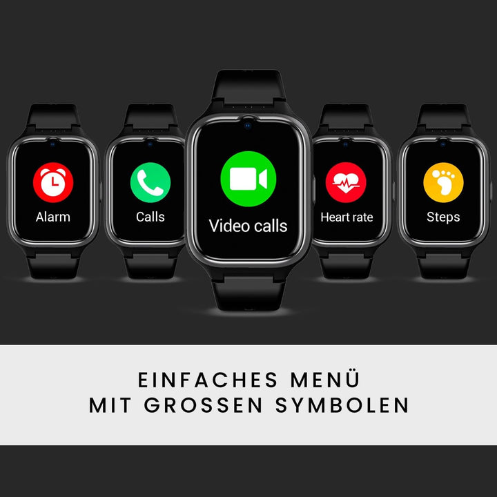 SPC Smartee 4G Senior - Smartwatch pentru seniori cu litere mari, buton SOS, GPS și cerc de siguranță, apeluri / apeluri video, ritm cardiac și gestionarea smartwatch-ului prin aplicația SPC Smart Clan