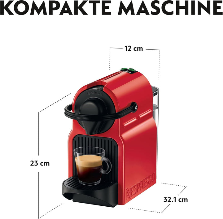 Aparat cu capsule Nespresso Inissia XN1005 de la Krups, Foarte rapid de utilizat, Oprire automată, Roșu cireș
