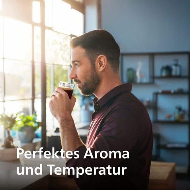 Philips Seria 5500 Mașină automată de cafea - Sistem de lapte Lattego, 20 de specialități de cafea caldă și rece, 40% mai silențioasă cu Silentbrew, pornire rapidă, negru și argintiu (EP5546/70)