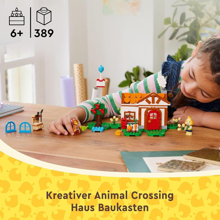 LEGO Animal Crossing Vizită de la Melinda, jucărie creativă pentru copii cu 2 mini-figurine din seria de jocuri video, inclusiv Fatima, Merch, cadou pentru fete și băieți de la 6 ani 77049