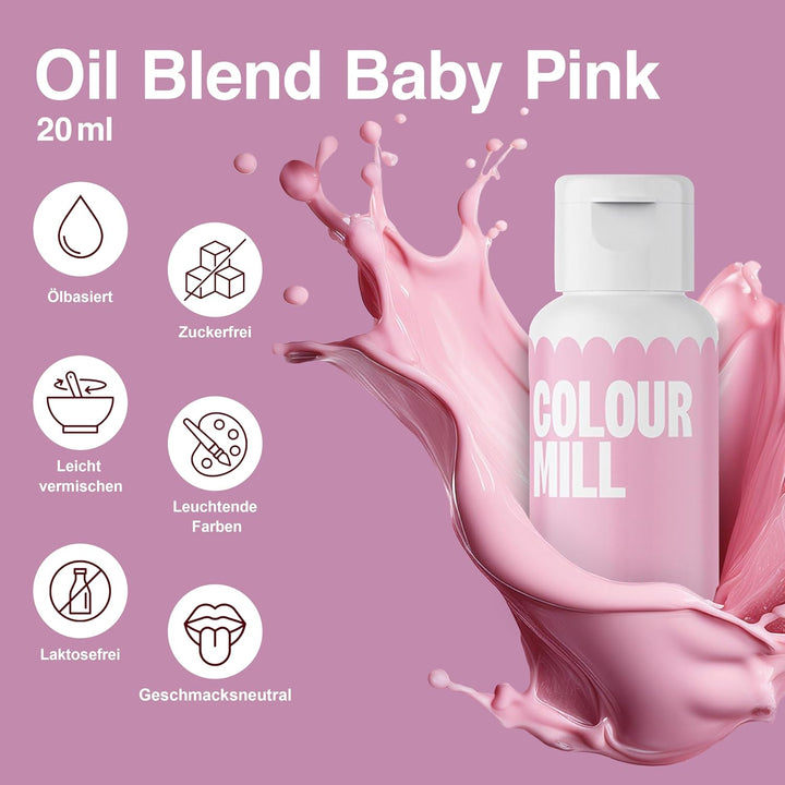 Colour Mill Lebensmittelfarbe Pastell Set – 4 X 20Ml Ölbasiert (Baby Blue, Baby Pink, Latte, Lavender) – Uv-Beständig – Perfekt Für Backen & Als Backzubehör Für Torten, Muffins & Tortendeko