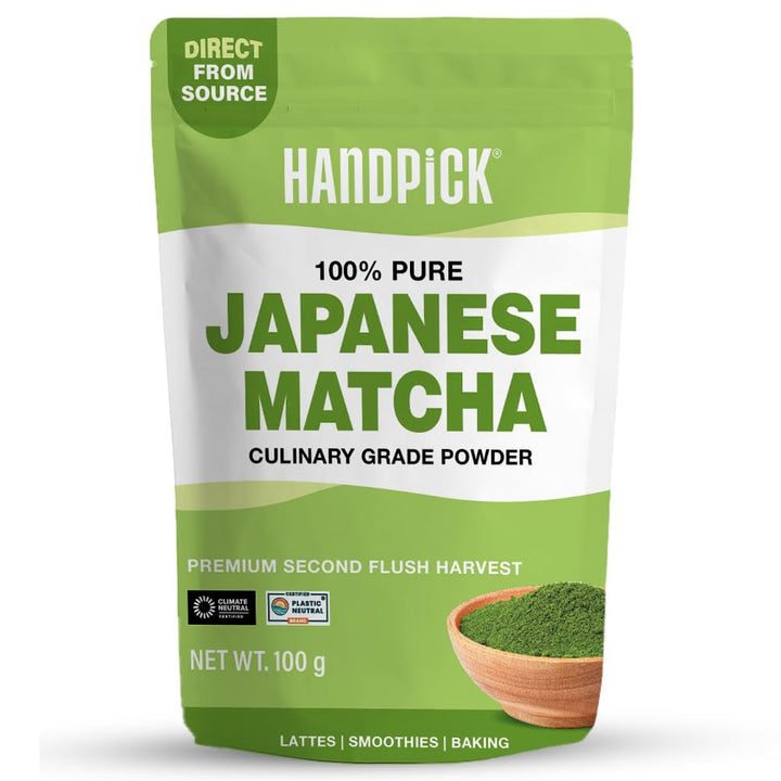 HANDPICK, pliculețe de ceai verde - 25 bucăți | 100% frunze de ceai verde pur din Himalaya, India | Plicuțe de ceai verde ecologice, preparare la cald sau rece