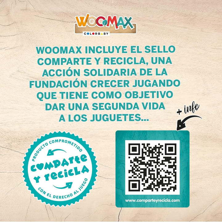 Colorbaby WOOMAX 49314 - Încuietoare din lemn 37 X 15 X 53,5 Cm +3A