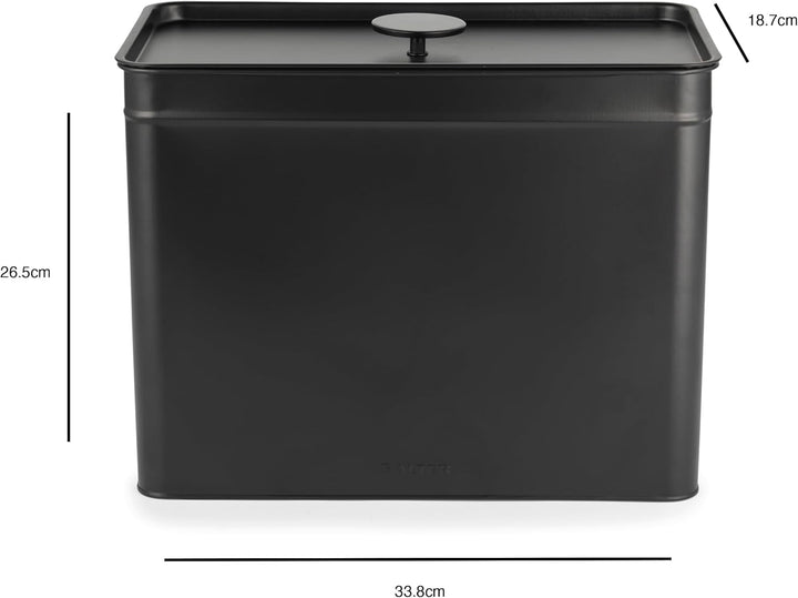 Salter BW12614EU7 Set de cutii de depozitare Kuro - 4 recipiente de bucătărie, pâine/ceai/cafea/zahăr, cutii pătrate de organizare, ușor de curățat, păstrează alimentele proaspete, negru Cutii depozitare alimente Naty Shop