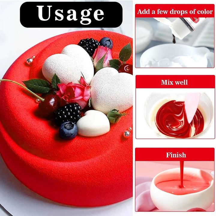 Lebensmittelfarbe Rot, 26G, Konzentrierte Food Coloring, Lebensmittelfarbe Auf Ölbasis, Zuckerfrei Konzentrierte Farbe Food Coloring, Backen - Flüssige Food Coloring Für Kakaobutter, Buttercream