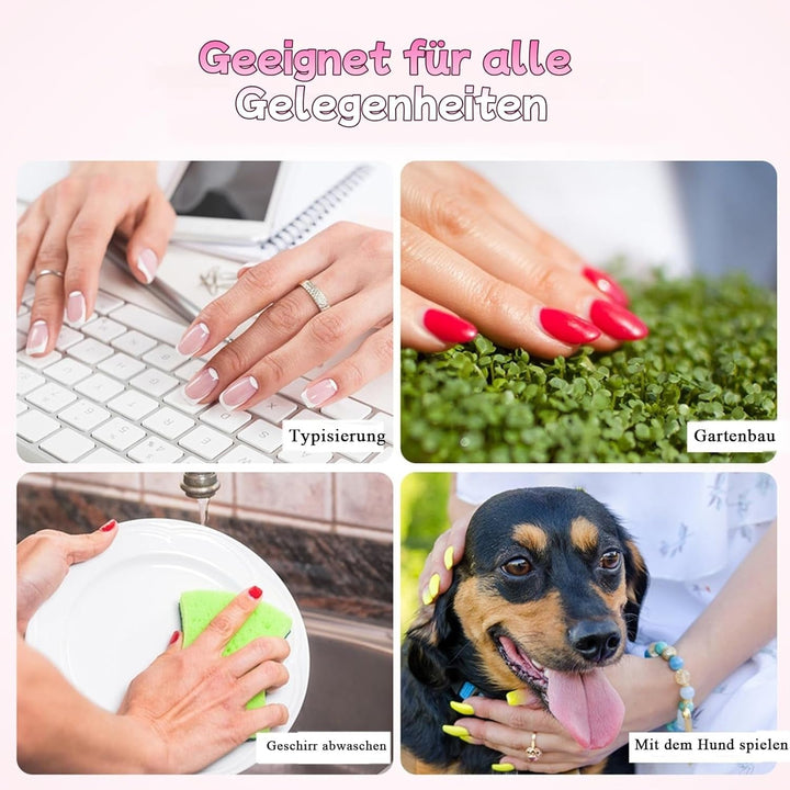 30 de bucăți unghii false franțuzești - unghii artificiale pentru lipit - unghii cu gel moale pentru femei - unghii adezive acrilice, manichiură pătrată (roz franțuzesc)