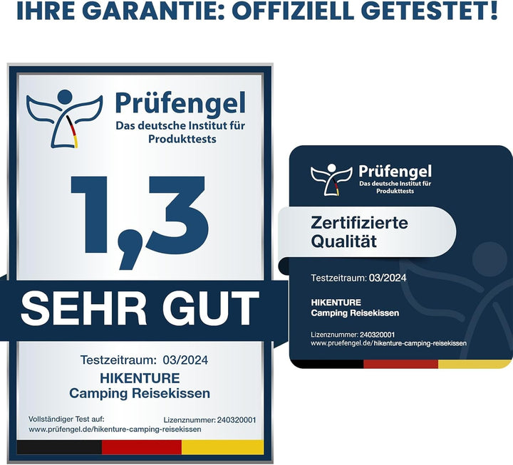 HIKENTURE Pernă gonflabilă de camping / călătorie cu față de pernă detașabilă, pernă ergonomică, pernă confortabilă pentru gât pentru călătorie / exterior, pernă gonflabilă de călătorie pentru gât (verde) ...