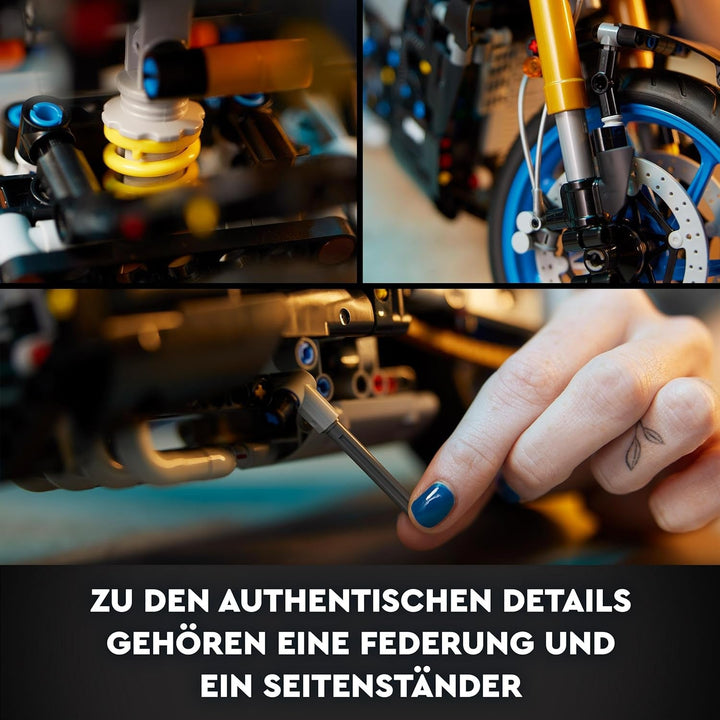 LEGO 42159 Technic Yamaha MT-10 SP Kit model de motocicletă pentru adulți, model autentic de vehicul cu motor cu 4 cilindri, direcție funcțională și aplicație Ar, cadou pentru bărbați și femei
