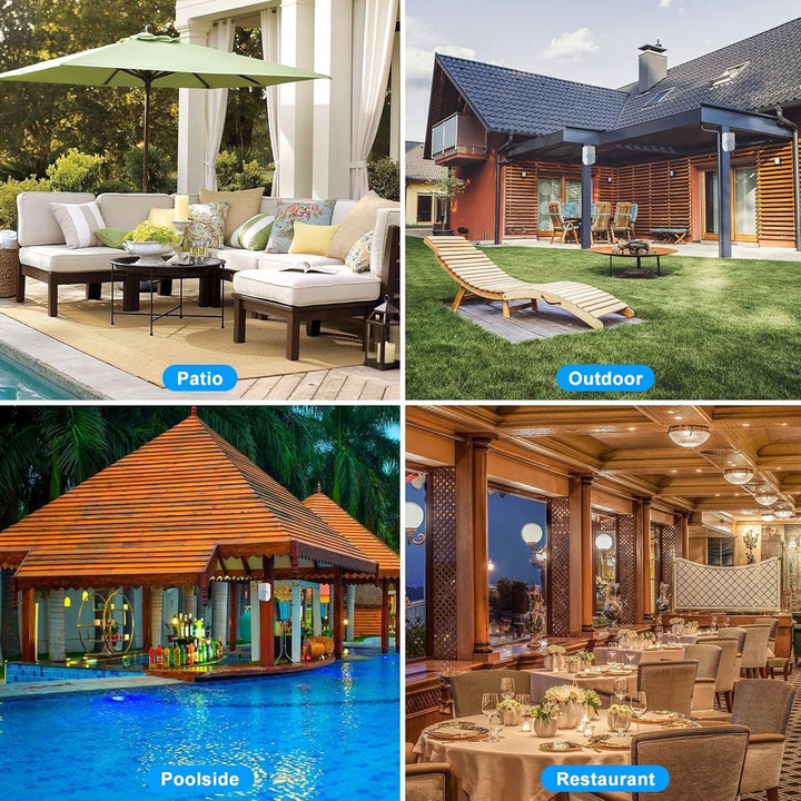 Herdio 800W 6,5 Zoll Außenlautsprecher Wasserdicht, Wandmontage Patio Stereo Indoor Outdoor Lautsprecher Mit Kraftvollem Bass, Allwettertauglichkeit(4 Lautsprecher Weiß)