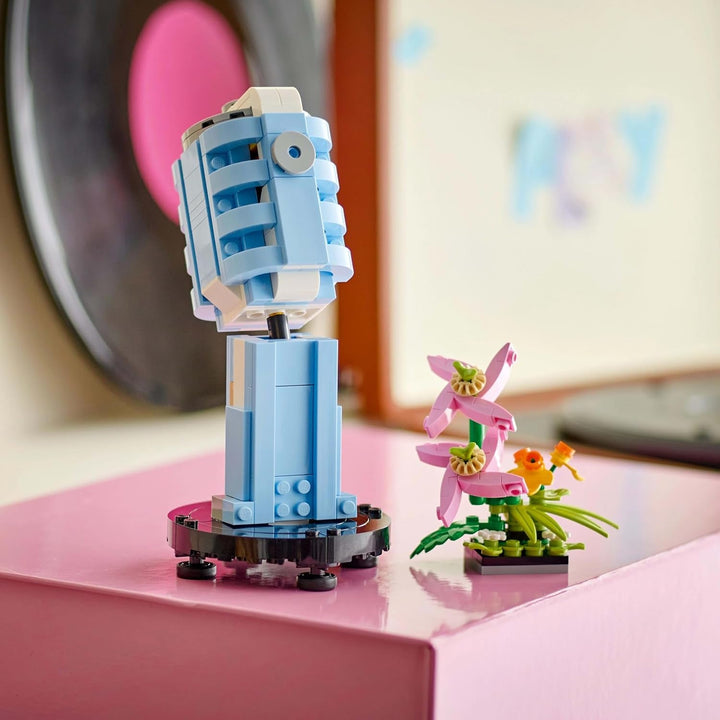 Cititor de discuri LEGO Creator 3In1 cu flori - jucărie convertibilă în radio sau microfon - jucării muzicale pentru copii - idee de cadou creativă pentru fete și băieți de la 8 ani 31172