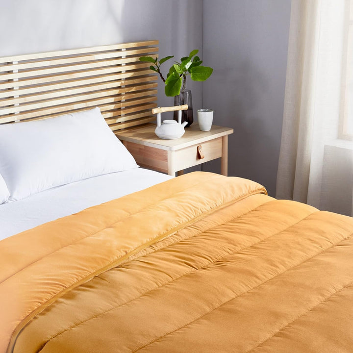 Pikolin Home - Plapumă reversibilă 300 G - umplutură nordică bicoloră - pentru pat 100/105 - confortabilă, caldă, respirabilă, verde, 180 X 220 cm
