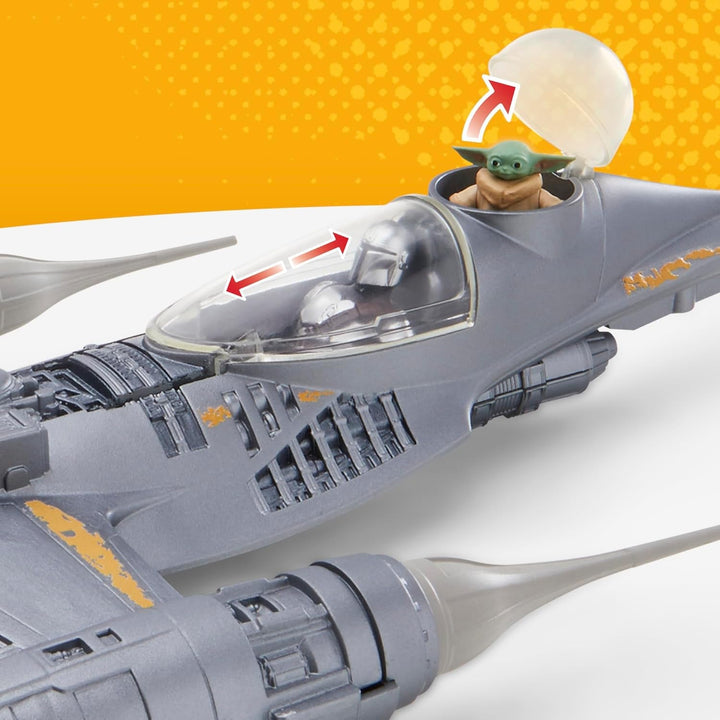 Star Wars Epic Hero Series N-1 Starfighter of the Mandalorian, Figuri de acțiune mari și accesorii captivante pentru manevre palpitante, cadou captivant
