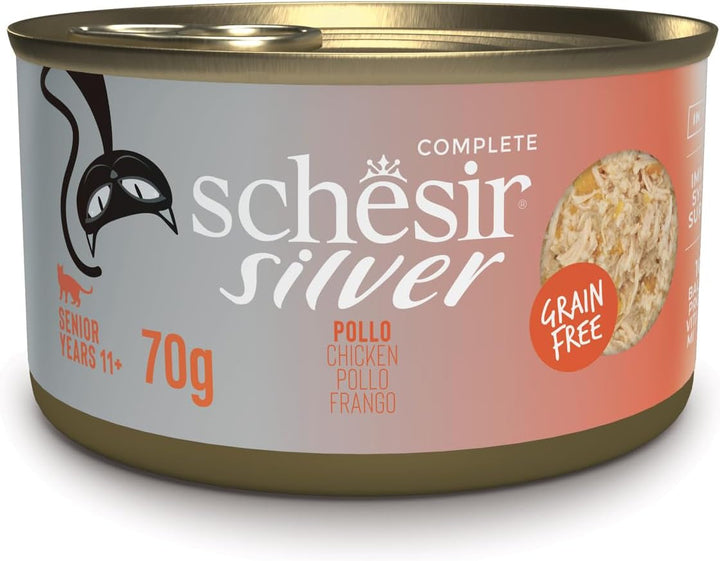 Silver, aromă de ton și macrou, hrană umedă completă pentru pisici în vârstă (12 cutii a 70 g)