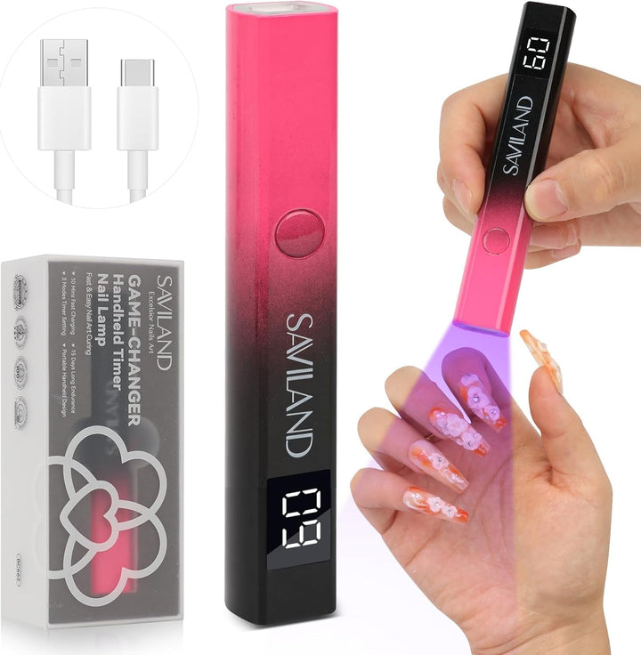 Saviland U V Lampe Für Gelnägel: Mini U V Lampe Für NägelSchützen Sie Die Haut Wiederaufladbar Klein LED Nagellack Trocknergerät Für Nagellack Aufbaugel Nail Tips Nagelkleber Geschenke Für Frauen