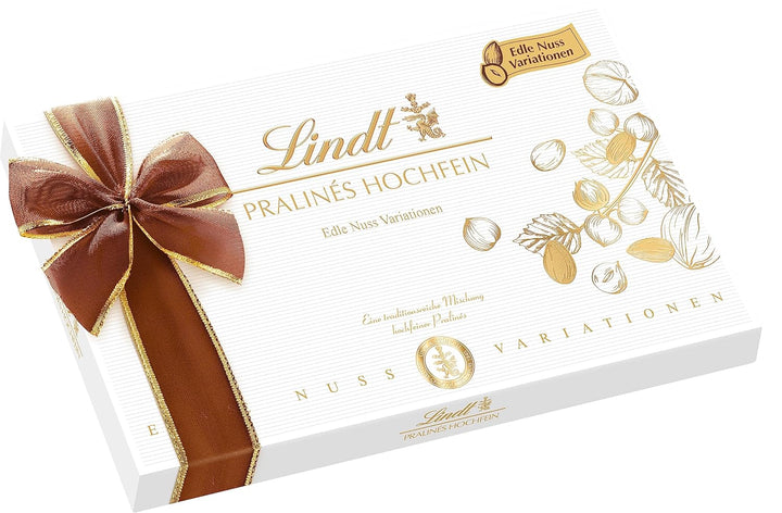 Lindt Schokolade - Hochfein Pralinen Premium Nuss Edition | 200G | Pralinés-Schachtel Mit 19 Nuss Pralinen in 8 Köstlichen Sorten | Pralinengeschenk | Schokoladengeschenk