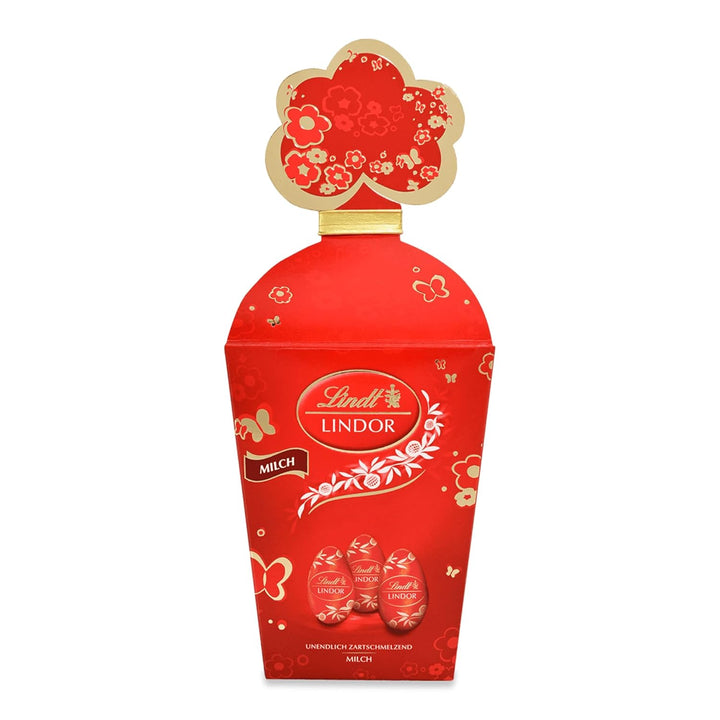 Lindt Schokolade LINDOR Eierkarton | 168 G | 6 X LINDOR Vollmilch Eier 28G Mit Zartschmelzender Füllung Im Eierkarton | Oster Schokolade | Schokoladengeschenk | Ostereier | Schokoeier