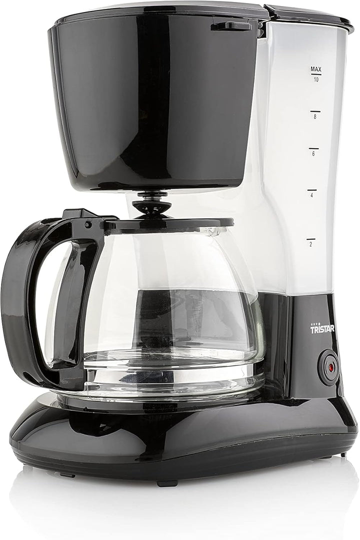 Cafetieră Tristar cu capacitate de 1,25 litri - Pentru 10-12 cești, de asemenea, pentru camping, CM-1245, negru