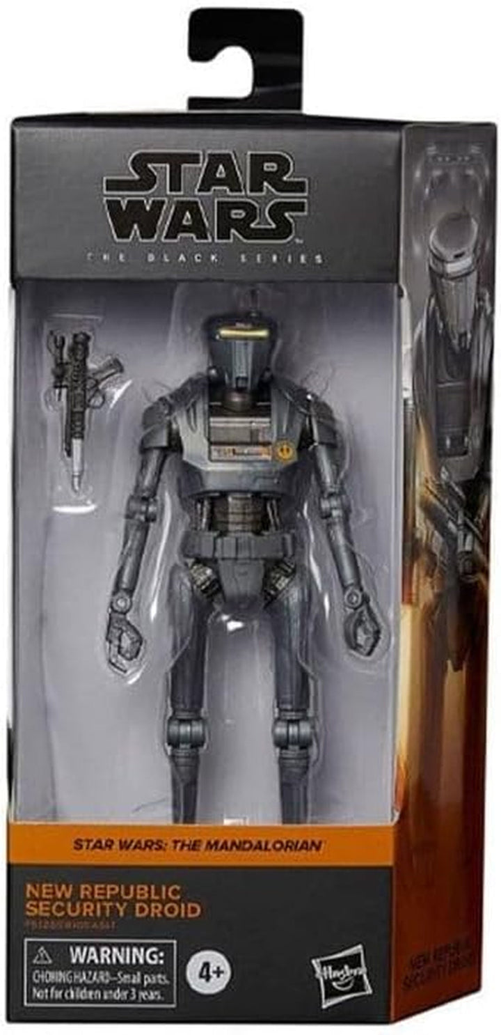 Star Wars Seria Neagră Noua Republică Security Droid, 15 Cm Figura mare Mandalorian, pentru copii 4+