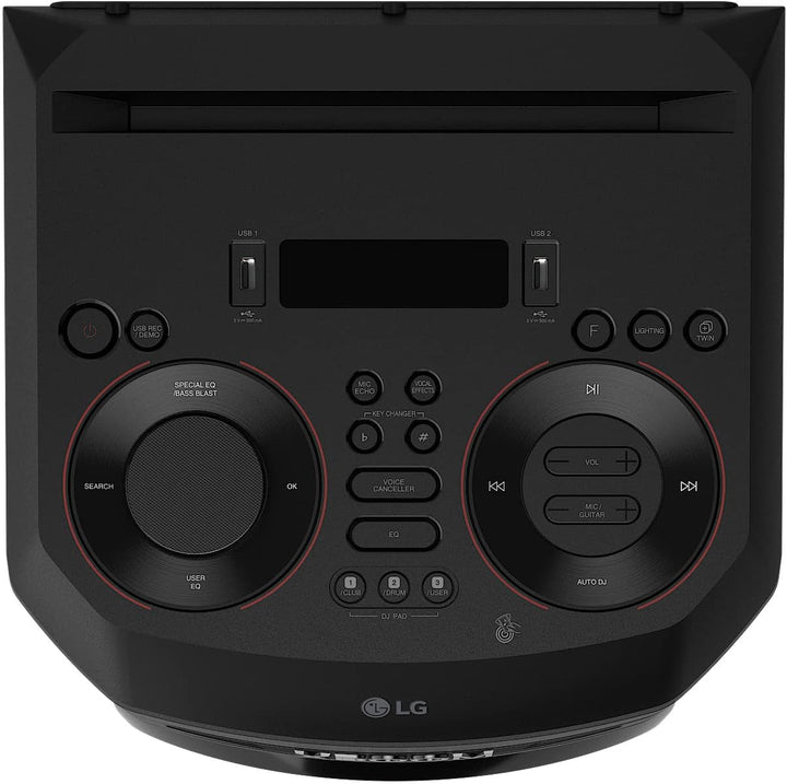 LG XBOOM RNC7, sistem audio cu 3 căi și 5 difuzoare (Dolby Audio, funcții karaoke și DJ, iluminare), negru [an model 2023]