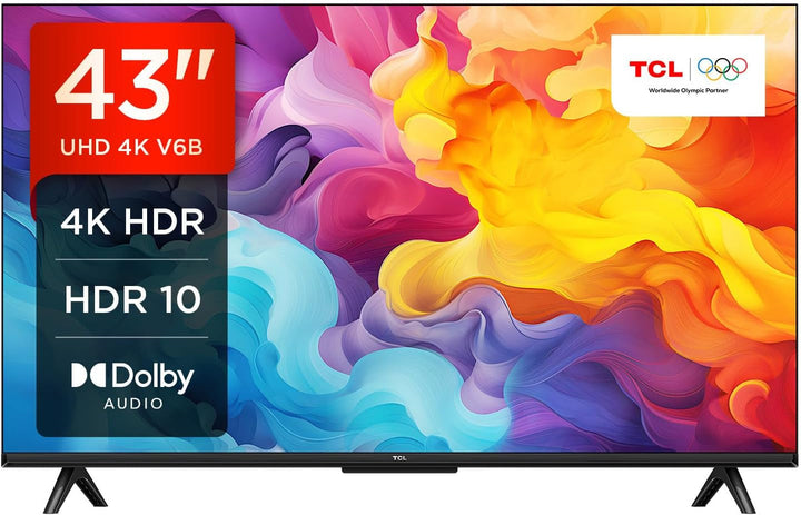 TCL 43V6C 43 Zoll Direct LED TV, 4K HDR Fernseher, Smart TV Mithilfe Von Google TV (Dolby Audio, Motion Clarity, Kompatibel Mit Google Assistant & Alexa)