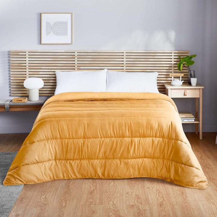 Pikolin Home - Plapumă reversibilă 300 G - umplutură nordică bicoloră - pentru pat 100/105 - confortabilă, caldă, respirabilă, verde, 180 X 220 cm