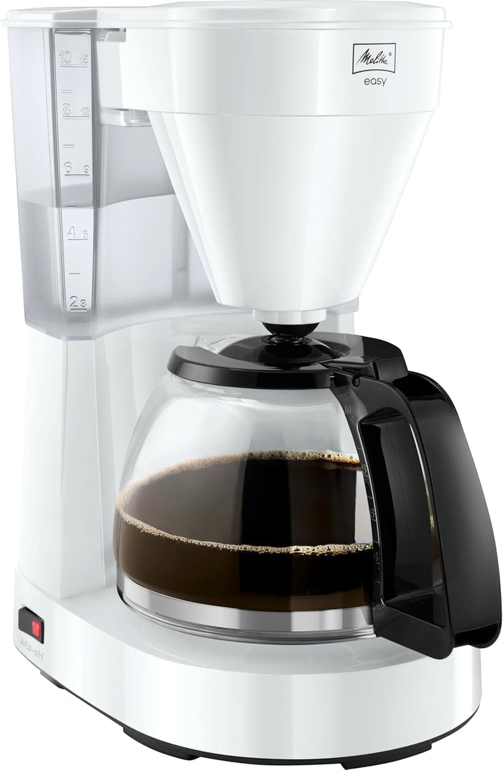 Melitta Easy - Cafetiera cu filtru pivotant detașabil, filtru de cafea cu ulcior din sticlă și opritor de picurare, pentru până la 10 cești de cafea, negru