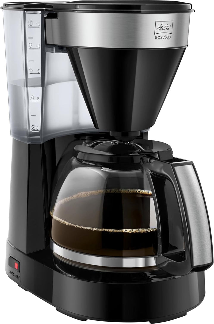Melitta Easy Top - Cafetieră cu filtru - Cu ulcior de sticlă - Stop picurare - 10 cești - Negru (1023-04)