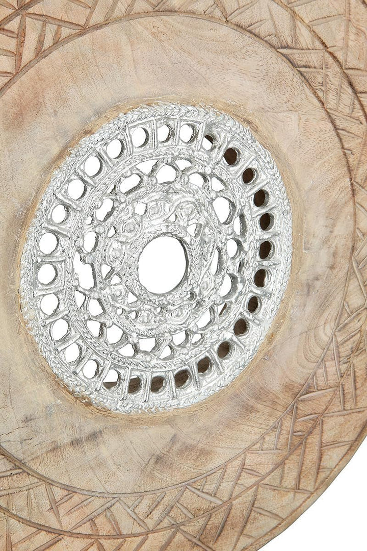 Casablanca sculptură decorativă mare - sculptură rotundă din lemn de aluminiu culoare: argintiu natural - decorare cameră de zi cadou aniversare înălțime 46 cm Statuete si sculpturi Naty Shop