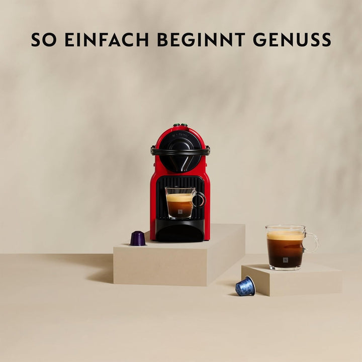 Aparat cu capsule Nespresso Inissia XN1005 de la Krups, Foarte rapid de utilizat, Oprire automată, Roșu cireș