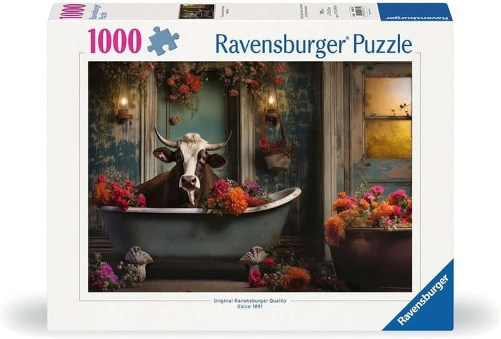 Ravensburger Puzzle 12000782 - Vaca în cadă - Puzzle de 1000 de piese pentru adulți și copii de la 14 ani,
