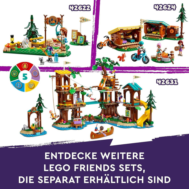 LEGO Friends Archery at Adventure Camp, jucărie de construcție pentru copii cu arc și săgeată, 2 figurine și o chiuvetă, pentru fete și băieți cu vârsta de 6+ 42622
