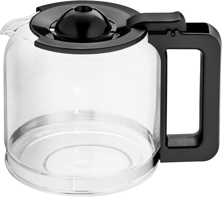WMF Stelio Aroma filtru de cafea cu ulcior de sticlă, filtru de cafea, 10 cești, filtru de cafea din oțel inoxidabil, opritor de picurare, placă de încălzire, oprire automată, 1000 W, gri mat