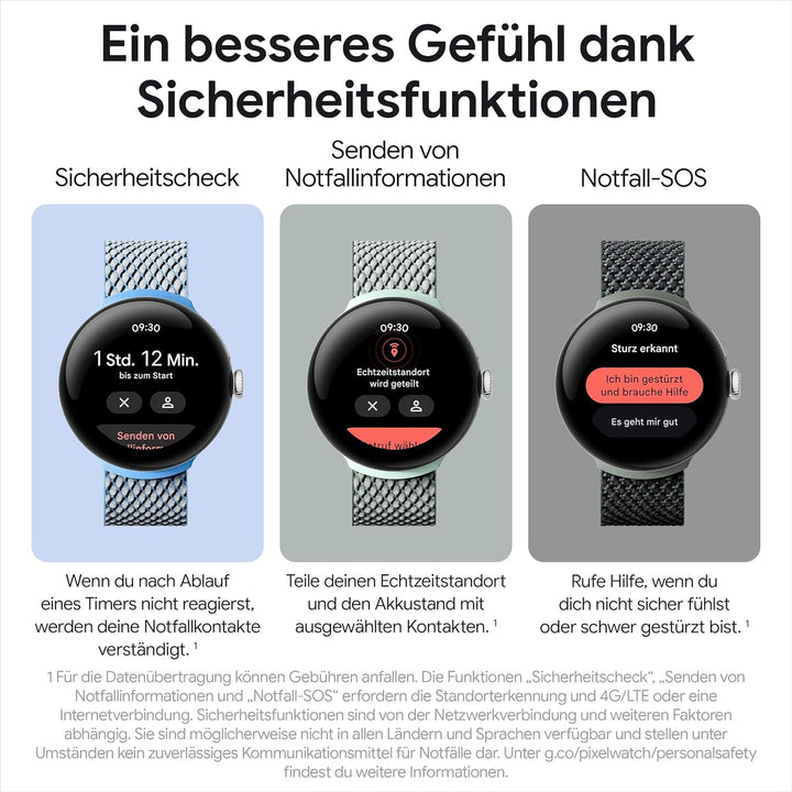 Google Pixel Watch 2 - cele mai bune de la Google și Fitbit - măsurarea ritmului cardiac, gestionarea stresului, funcții de securitate - Android - carcasă din aluminiu negru mat - curea sport din obsidian - LTE