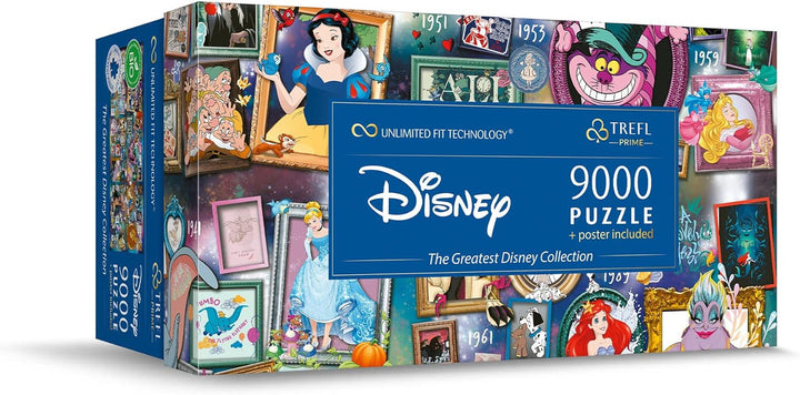 Trefl 81020 9000 piese, Puzzle jigsaw mare, Cel mai gros carton, Organic, EKO, Colaj cu personaje de basm, Divertisment pentru adulți și copii de la 12 ani, Disney, cea mai mare colecție Disney
