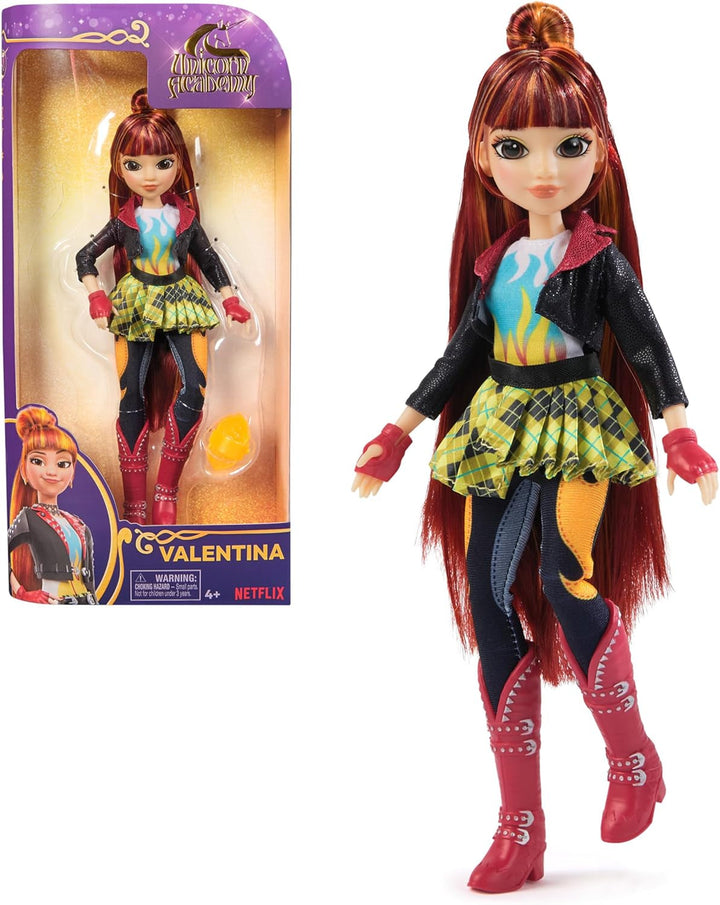 Unicorn Academy Deluxe Masked Ball Sophia - păpușă de 24 cm din popularul serial Netflix cu 2 ținute, dress-up clasic și joc de rol, vârsta 4+