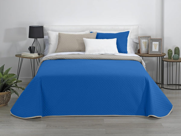 Estoralis | AVA | Cuvertură Boutique Reversibilă | Pentru toate anotimpurile | Culoare - gri/albastru | Pentru pat 80/90 cm. pat. (180 X 270 Cm. Ancho X Alto) | Cuvertură cu matlasare