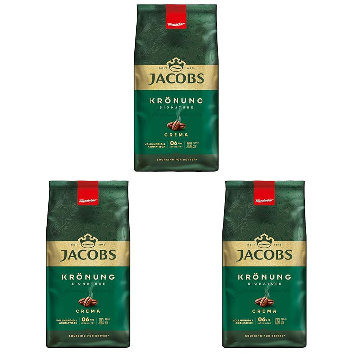 Jacobs Café Crema Gold Kaffeebohnen 1Kg – Vollmundig, Aromatisch, Fruchtige Note, Arabica & Robusta Bohnen, Intensität 5/10, Ideal Für Café Crema