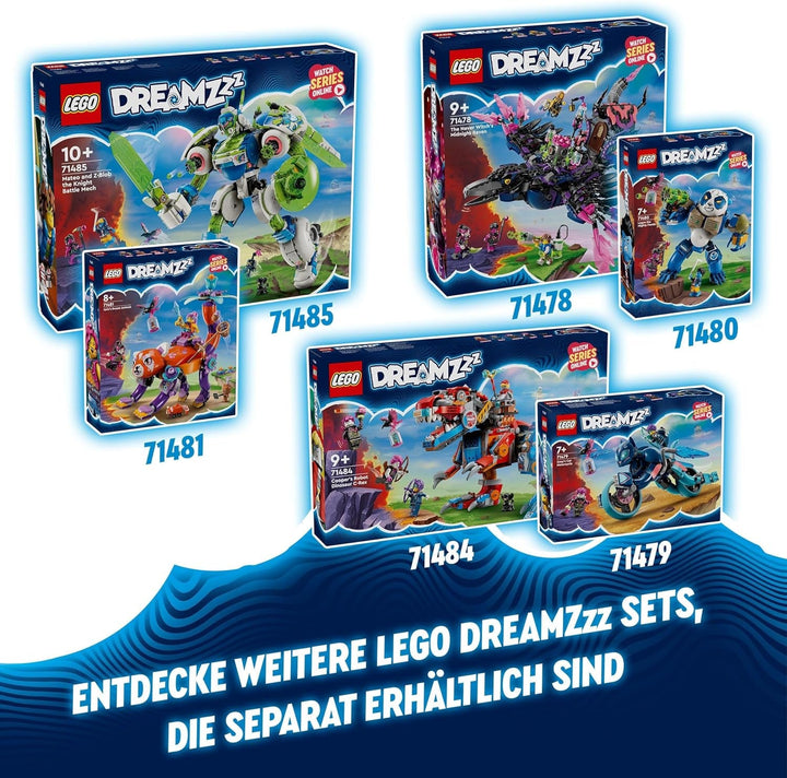 LEGO Dreamzzz 2-In-1 Coopers Dino-Mech C-Rex, jucărie Pterodactyl, T.Rex figurină de acțiune pentru băieți și fete, jucărie creativă, set de aventură, cadou pentru copii de la 9 ani 71484