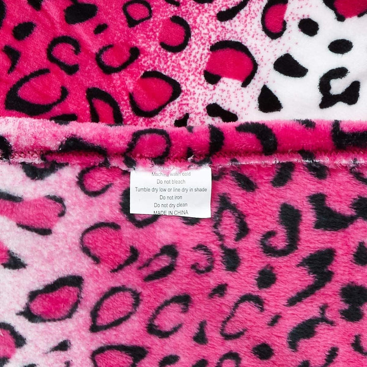 Home Must Haves Pătură de pat Queen/King Zebra Giraffe Safari Animal Print, pentru toate anotimpurile, foarte moale, caldă, pentru canapea, canapea, aruncare, plapumă, dimensiune pat, roz, poliester, leopard roz